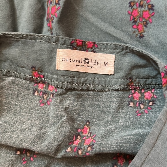 Natural Life Floral Maxi Dress in Teal and Red - Picture 3 of 3